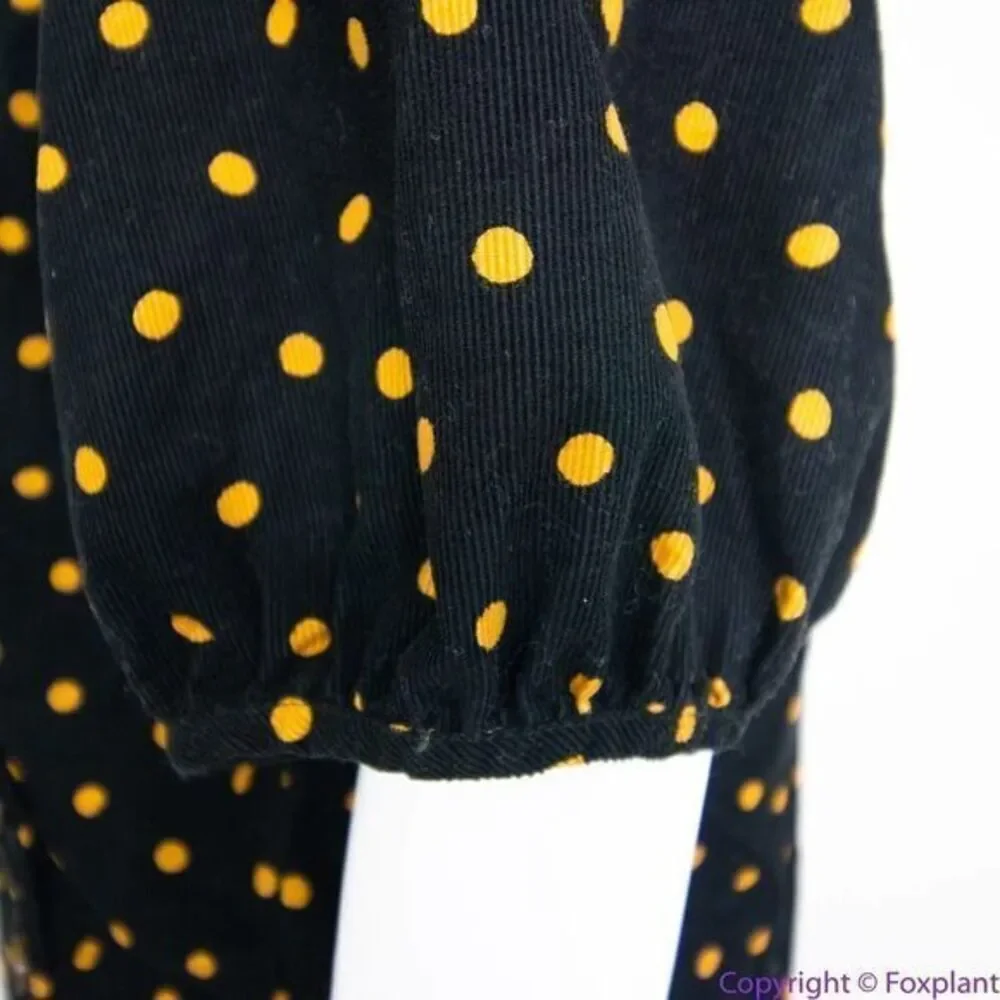 NEW Madewell Corduroy‎ Puff-Sleeve Wrap Top in Oval Dot, XS